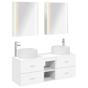 vidaXL Badkamermeubelset 5 pcs Wit Bewerkt hout en glas