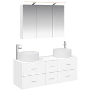 vidaXL Badkamermeubelset 4 pcs Wit Bewerkt hout en glas