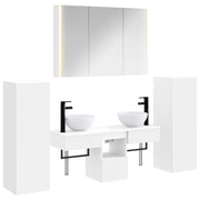 vidaXL Badkamermeubelset 6 pcs Wit Bewerkt hout en glas