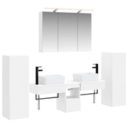 vidaXL Badkamermeubelset 6 pcs Wit Bewerkt hout en glas