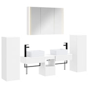 vidaXL Badkamermeubelset 6 pcs Wit Bewerkt hout en glas