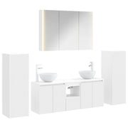 vidaXL Badkamermeubelset 6 pcs Wit Bewerkt hout en glas