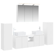 vidaXL Badkamermeubelset 6 pcs Wit Bewerkt hout en glas