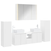 vidaXL Badkamermeubelset 6 pcs Wit Bewerkt hout en glas