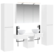 vidaXL Badkamermeubelset 6 pcs Wit Bewerkt hout en glas