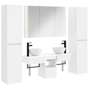 vidaXL Badkamermeubelset 6 pcs Wit Bewerkt hout en glas