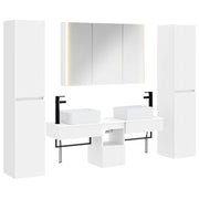 vidaXL Badkamermeubelset 6 pcs Wit Bewerkt hout en glas