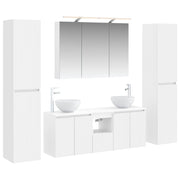 vidaXL Badkamermeubelset 6 pcs Wit Bewerkt hout en glas