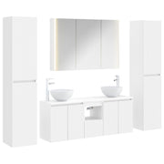 vidaXL Badkamermeubelset 6 pcs Wit Bewerkt hout en glas