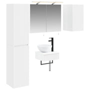 vidaXL Badkamermeubelset 5 pcs Wit Bewerkt hout en glas