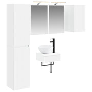 vidaXL Badkamermeubelset 5 pcs Wit Bewerkt hout en glas