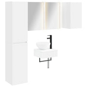 vidaXL Badkamermeubelset 5 pcs Wit Bewerkt hout en glas