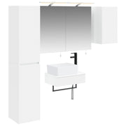 vidaXL Badkamermeubelset 5 pcs Wit Bewerkt hout en glas