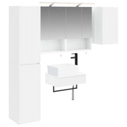 vidaXL Badkamermeubelset 5 pcs Wit Bewerkt hout en glas