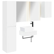 vidaXL Badkamermeubelset 5 pcs Wit Bewerkt hout en glas
