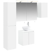 vidaXL Badkamerkastenset 5 pcs Wit 50 x 14,5 x 70 cm Bewerkt hout