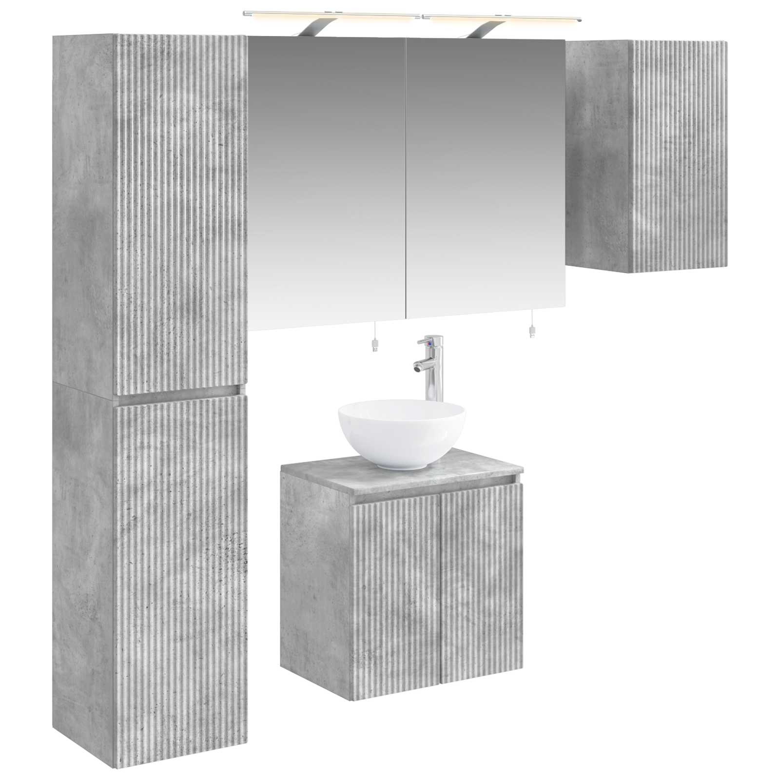 vidaXL Badkamerkastenset 5 pcs Wit 50 x 14,5 x 70 cm Bewerkt hout