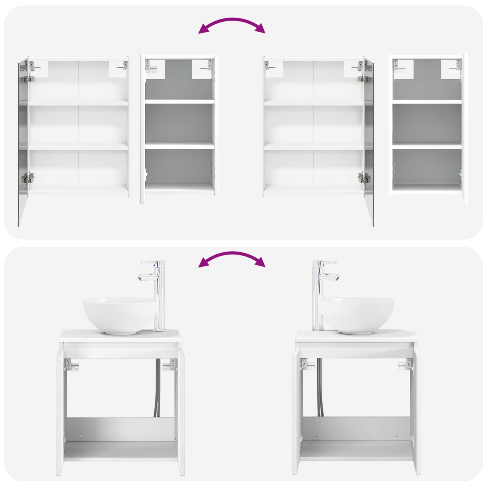 vidaXL Badkamerkastenset 5 pcs Wit 53 x 15,5 x 70 cm Bewerkt hout