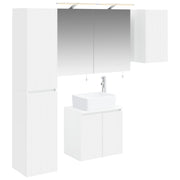 vidaXL Badkamerkastenset 5 pcs Wit 50 x 14,5 x 70 cm Bewerkt hout