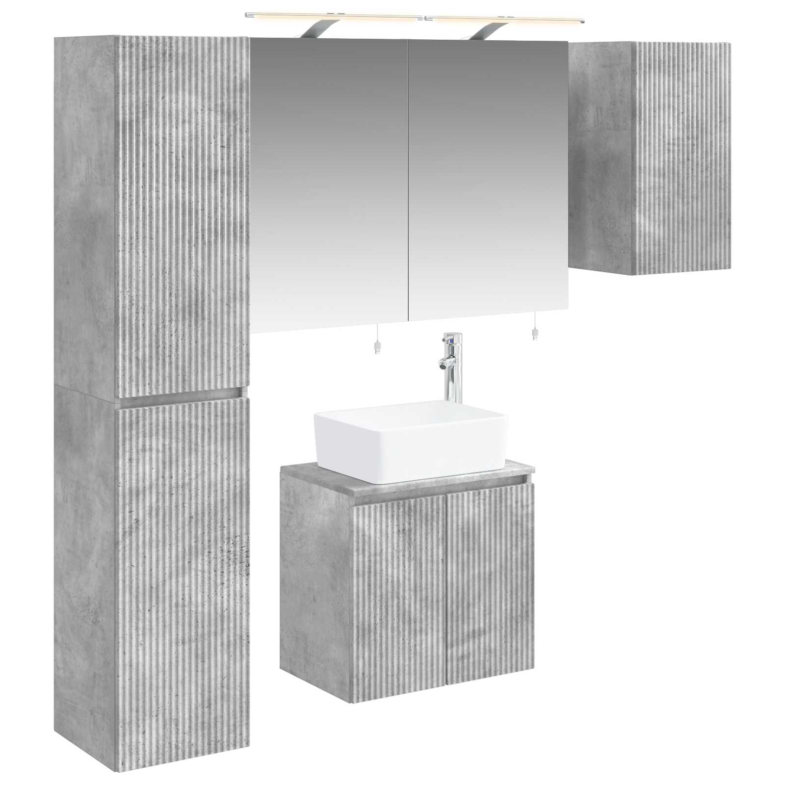 vidaXL Badkamerkastenset 5 pcs Wit 50 x 14,5 x 70 cm Bewerkt hout