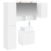 vidaXL Badkamerkastenset 5 pcs Wit 50 x 14,5 x 70 cm Bewerkt hout