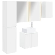 vidaXL Badkamerkastenset 5 pcs Wit 53 x 15,5 x 70 cm Bewerkt hout