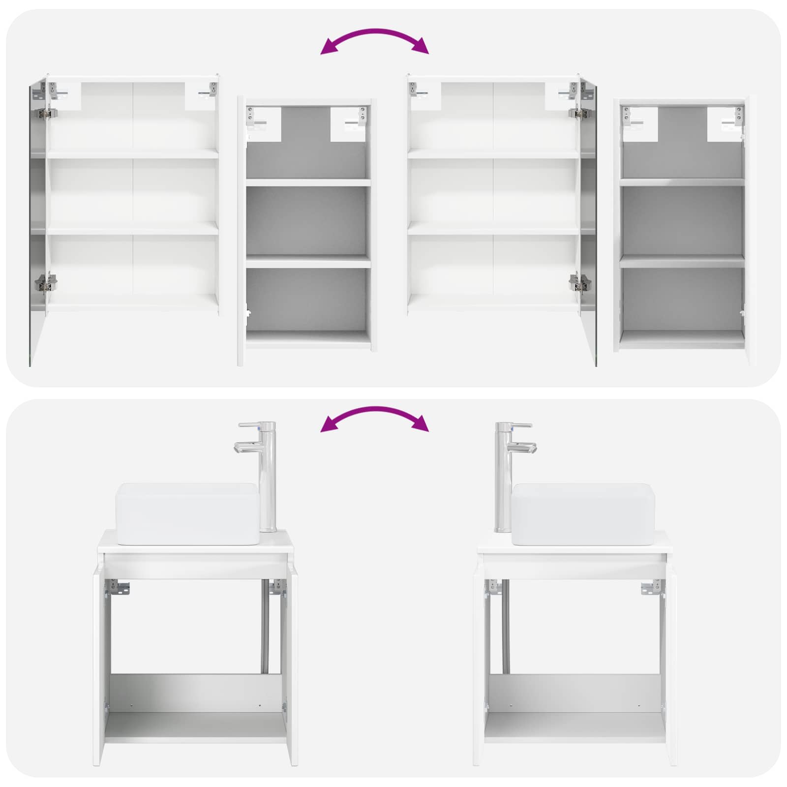 vidaXL Badkamerkastenset 5 pcs Wit 53 x 15,5 x 70 cm Bewerkt hout