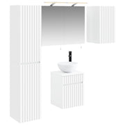 vidaXL Badkamerkastenset 5 pcs Wit 40 x 10,5 x 60,5 cm Bewerkt hout