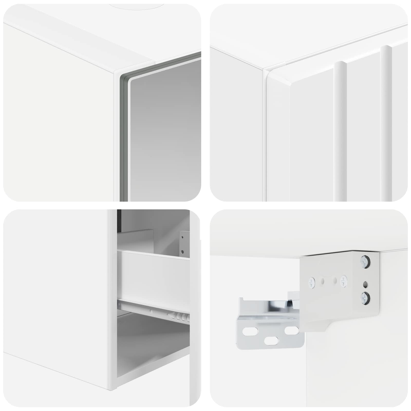 vidaXL Badkamerkastenset 5 pcs Wit 40 x 10,5 x 60,5 cm Bewerkt hout