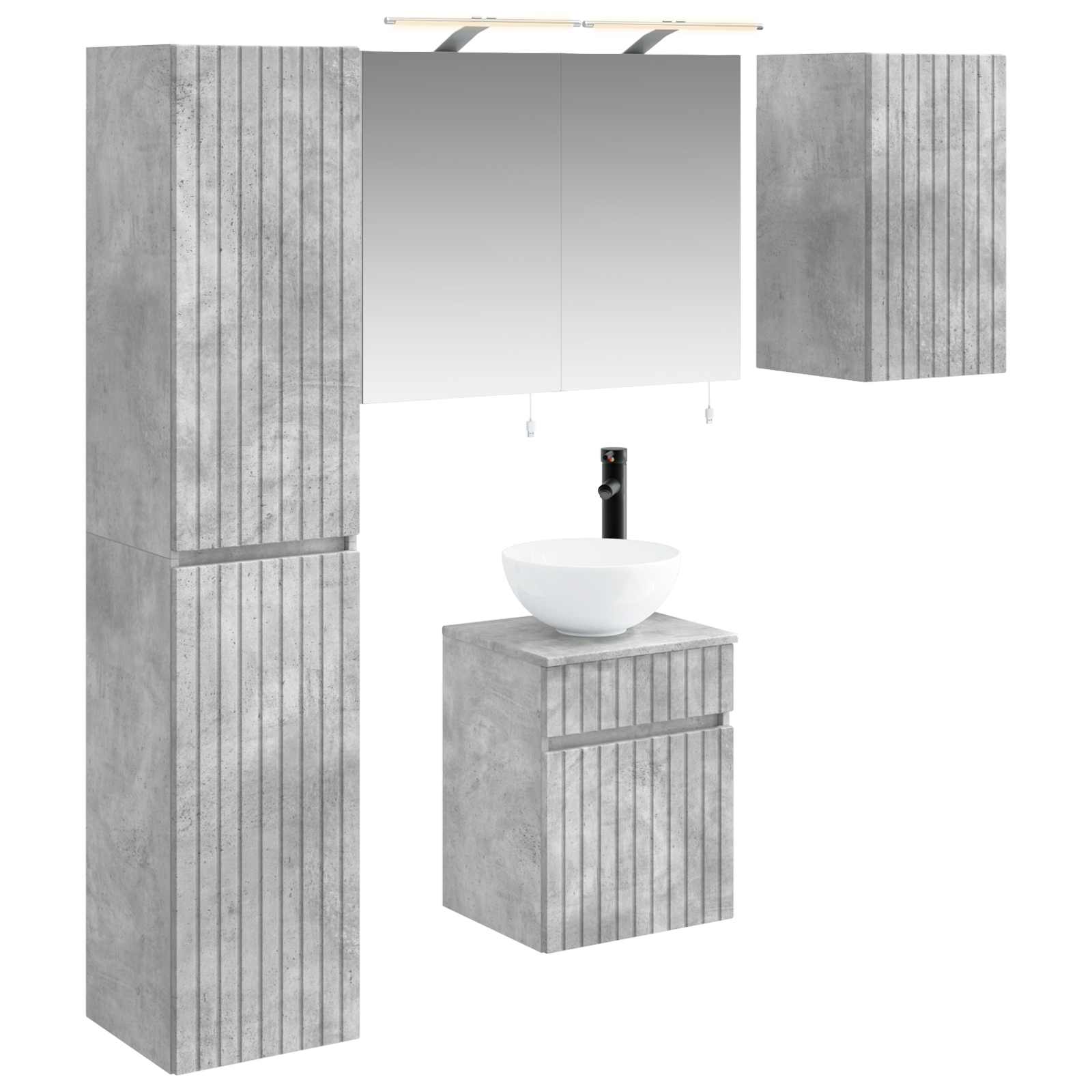 vidaXL Badkamerkastenset 5 pcs Wit 40 x 10,5 x 60,5 cm Bewerkt hout