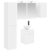 vidaXL Badkamerkastenset 5 pcs Wit 43 x 16 x 62,5 cm Bewerkt hout