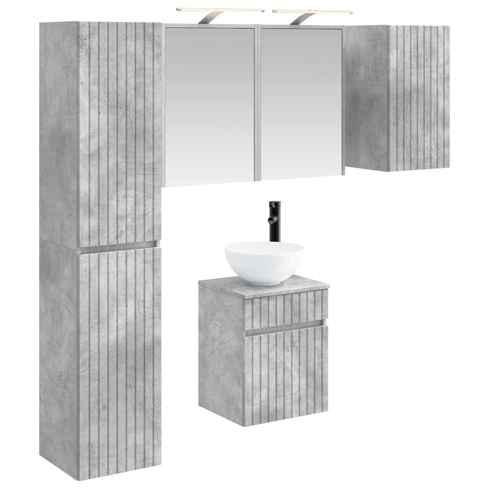 vidaXL Badkamerkastenset 5 pcs Wit 43 x 16 x 62,5 cm Bewerkt hout