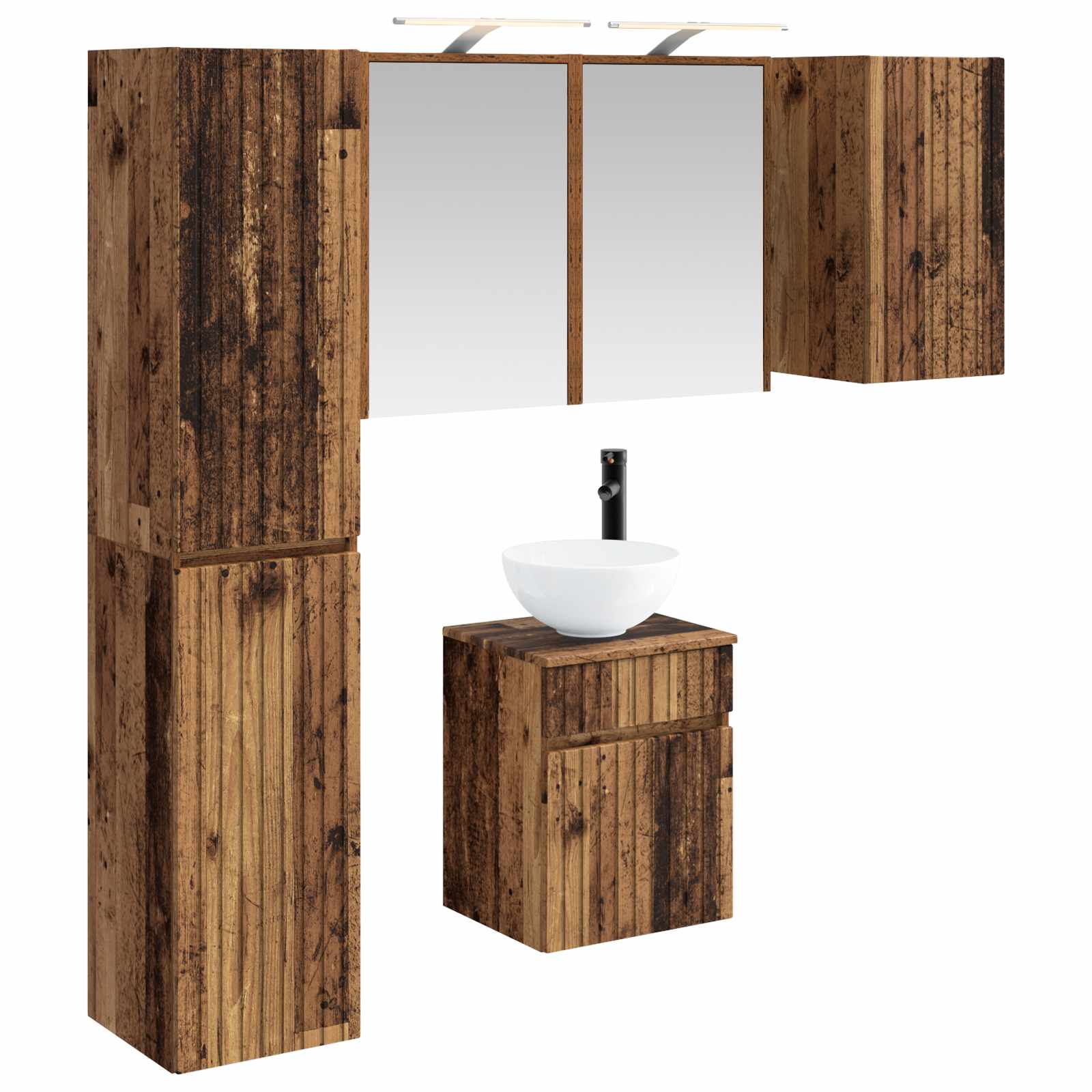 vidaXL Badkamerkastenset 5 pcs Wit 43 x 16 x 62,5 cm Bewerkt hout
