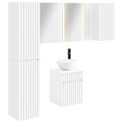 vidaXL Badkamerkastenset 5 pcs Wit 43 x 11,5 x 60,5 cm Bewerkt hout
