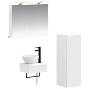 vidaXL Badkamerkastenset 4 pcs Wit 40 x 10,5 x 60,5 cm Bewerkt hout