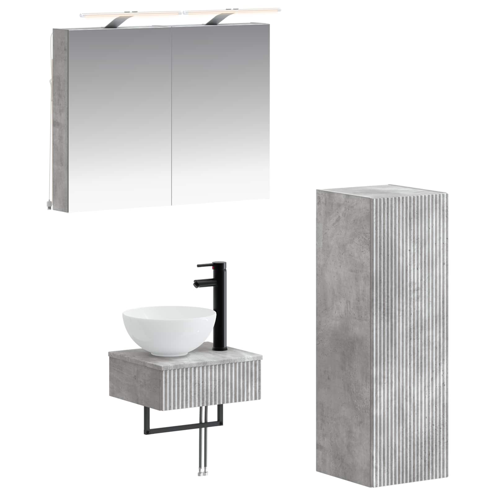 vidaXL Badkamerkastenset 4 pcs Wit 40 x 10,5 x 60,5 cm Bewerkt hout
