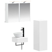 vidaXL Badkamerkastenset 4 pcs Wit 43 x 16 x 62,5 cm Bewerkt hout