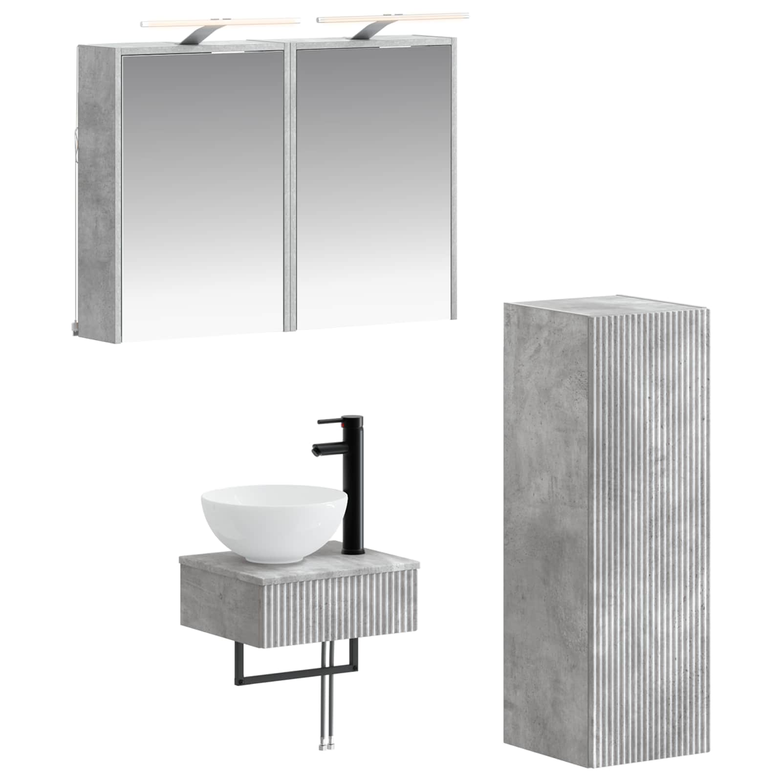 vidaXL Badkamerkastenset 4 pcs Wit 43 x 16 x 62,5 cm Bewerkt hout