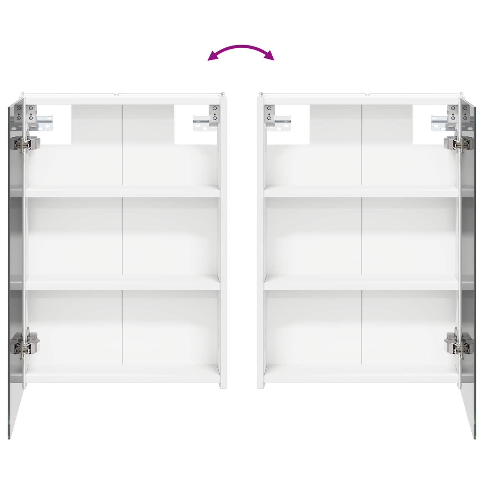 vidaXL Badkamerkastenset 4 pcs Wit 43 x 11,5 x 60,5 cm Bewerkt hout