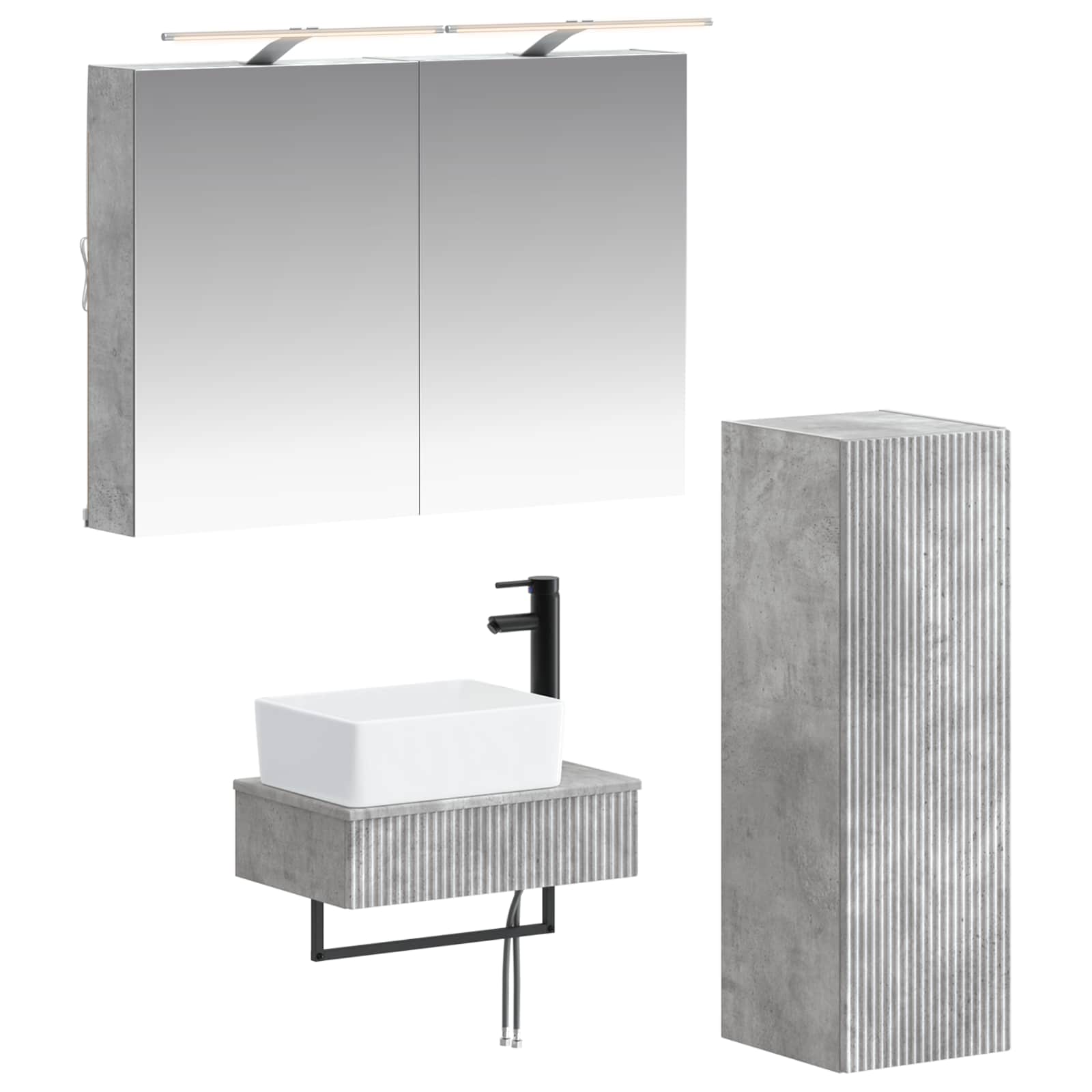 vidaXL Badkamerkastenset 4 pcs Wit 50 x 14,5 x 70 cm Bewerkt hout