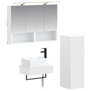 vidaXL Badkamerkastenset 4 pcs Wit 50 x 14,5 x 70 cm Bewerkt hout