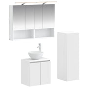 vidaXL Badkamermeubelset 4 pcs Wit Bewerkt hout en glas