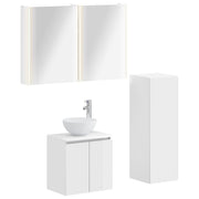 vidaXL Badkamermeubelset 4 pcs Wit Bewerkt hout en glas
