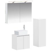 vidaXL Badkamermeubelset 4 pcs Wit Bewerkt hout en glas