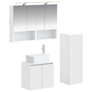 vidaXL Badkamermeubelset 4 pcs Wit Bewerkt hout en glas
