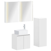 vidaXL Badkamermeubelset 4 pcs Wit Bewerkt hout en glas
