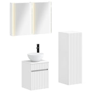 vidaXL Badkamermeubelset 4 pcs Wit Bewerkt hout en glas