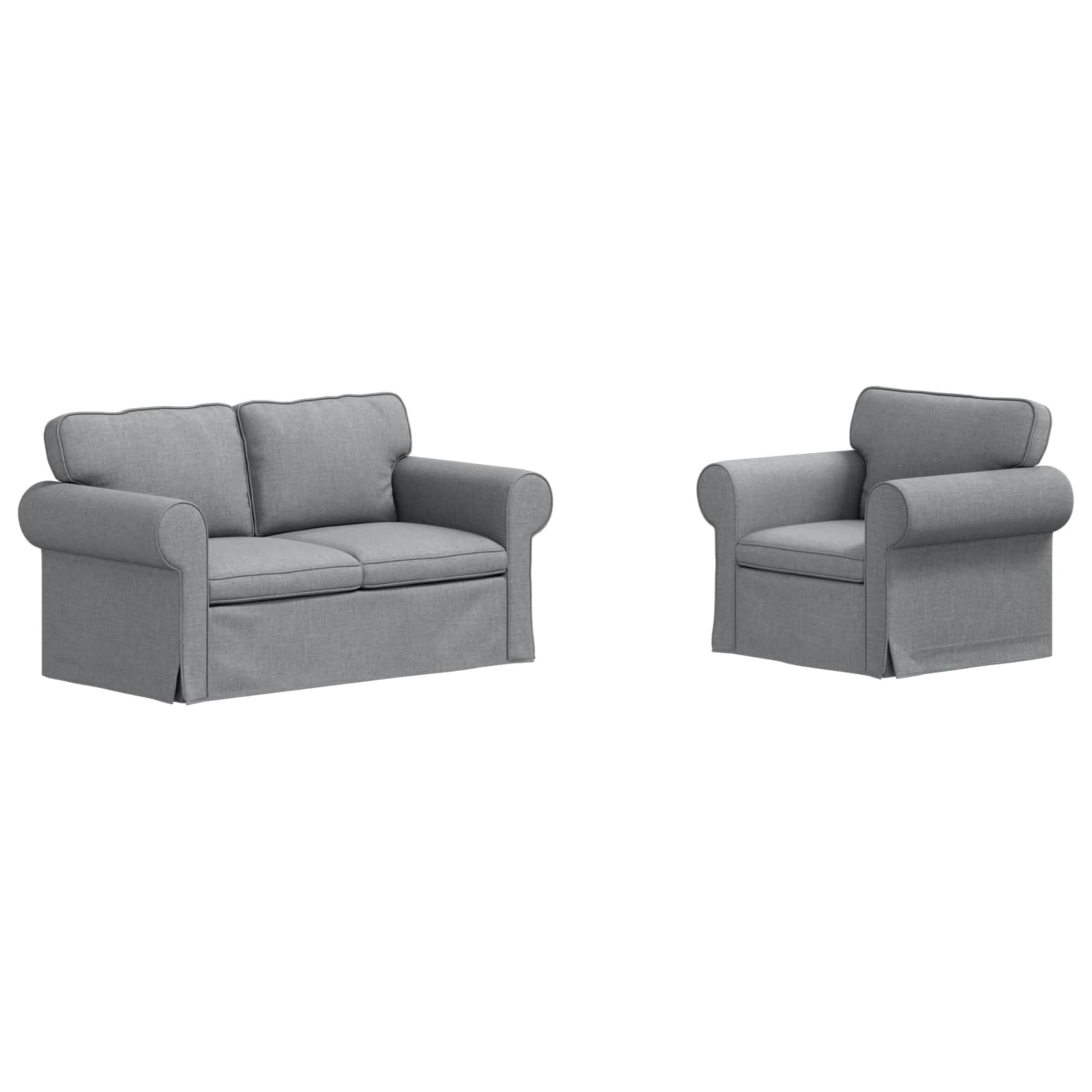 vidaXL Bank 2 pcs Lichtgrijs Metaal