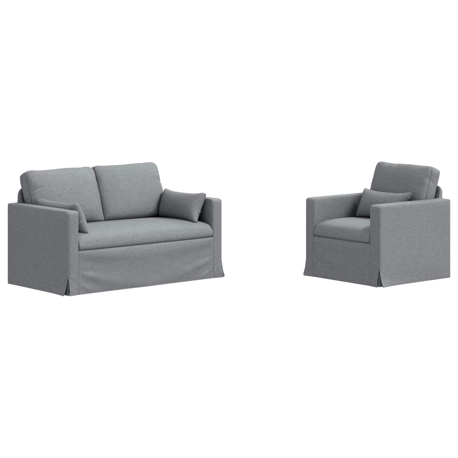vidaXL Bank 2 pcs Lichtgrijs Metaal