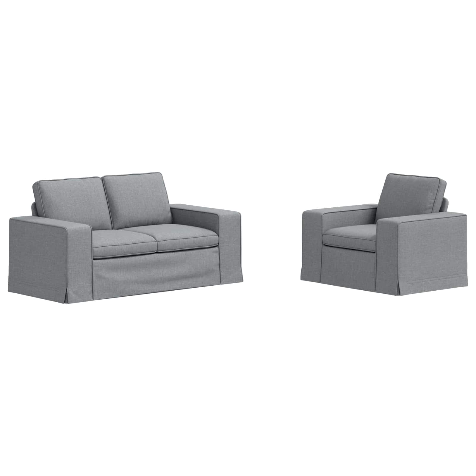 vidaXL Bank 2 pcs Lichtgrijs Metaal